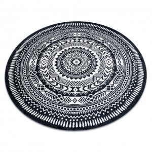 Kulatý koberec FUN Napkin ubrousek - černý (Velikost: kruh 100 cm)