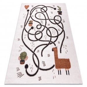 Koberec FUN Game pro děti, herní, lama krém (Velikost: 140x190 cm)