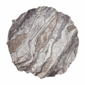 Moderní koberec TINE 75313C Skala, kámen, nepravidelný tvar, tmavo šedá, světle šedá (Velikost: 160x160 cm)
