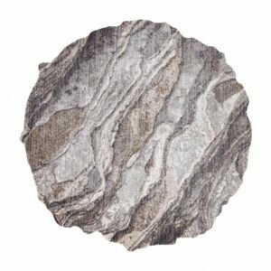 Moderní koberec TINE 75313C Skala, kámen, nepravidelný tvar, tmavo šedá, světle šedá (Velikost: 195x195 cm)