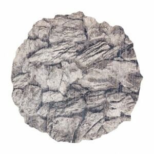 Moderní koberec TINE 75417B, nepravidelný tvar, Skála kámen krémový / šedá (Velikost: 195x195 cm)