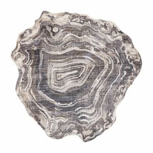 Moderní koberec TINE 75426B Pařez stromu, nepravidelný tvar, krémovo šedý (Velikost: 195x195 cm)