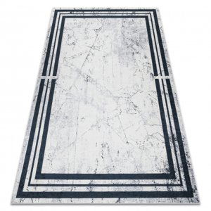 ANDRE mycí kobereček 1023 vzor rámu mramor protiskluz - černo-bílý (Velikost: 80x150 cm)