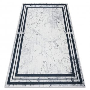 ANDRE mycí kobereček 1023 vzor rámu mramor protiskluz - černo-bílý (Velikost: 120x170 cm)