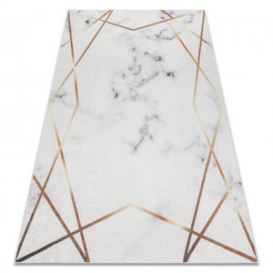 ANDRE mycí kobereček 1220 Mramor, geometrický protiskluz - bílá (Velikost: 80x150 cm)