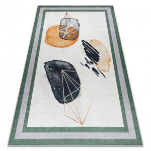ANDRE mycí kobereček 1088 Abstrakce, rám protiskluz - bílá / zelená (Velikost: 160x220 cm)