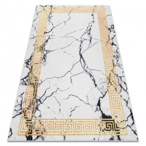 ANDRE mycí kobereček 1126 Mramor, řecký protiskluz - bílá / zlato (Velikost: 80x150 cm)