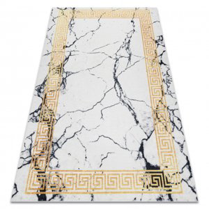 ANDRE mycí kobereček 1126 Mramor, řecký protiskluz - bílá / zlato (Velikost: 120x170 cm)