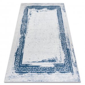 ANDRE mycí kobereček 1213 řecký vintage protiskluz - bílá / modrý (Velikost: 120x170 cm)