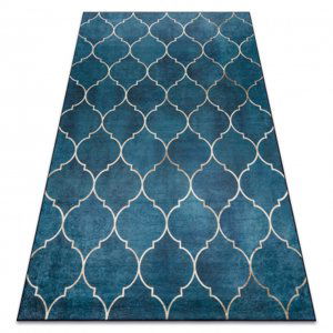 ANDRE mycí kobereček 1181 Marocká mřížka protiskluz - modrý (Velikost: 80x150 cm)