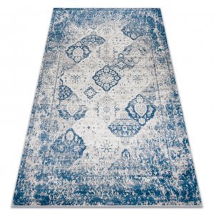 ANDRE mycí kobereček Růžice 1819C vintage protiskluz - béžový / modrý (Velikost: 120x170 cm)