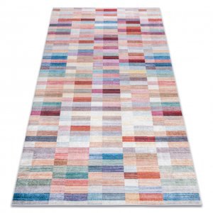 ANDRE mycí kobereček 2295 Pruhy protiskluz - růžový / modrý (Velikost: 80x150 cm)