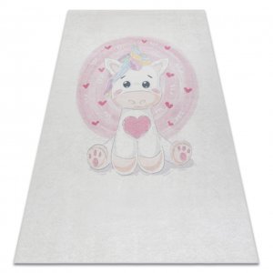 BAMBINO 1128 mycí kobereček Jednorožec pro děti protiskluz - krém (Velikost: 120x170 cm)
