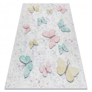 BAMBINO 1610 mycí kobereček Motýli pro děti protiskluz - krém (Velikost: 120x170 cm)