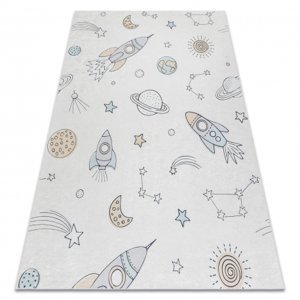 BAMBINO 1278 mycí kobereček Vesmírná raketa pro děti protiskluz - krém (Velikost: 120x170 cm)