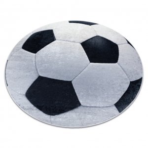 BAMBINO 2139 mycí kobereček kulatý - Fotbal pro děti protiskluz - černý / bílá (Velikost: kruh 80 cm)