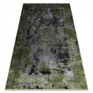 Moderní koberec VINCI 1407 Růžice vintage - Strukturální zelená / antracit (Velikost: 80x150 cm)