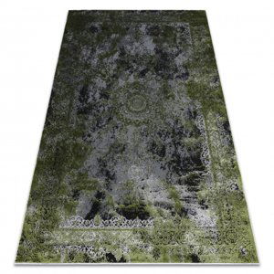 Moderní koberec VINCI 1407 Růžice vintage - Strukturální zelená / antracit (Velikost: 120x170 cm)