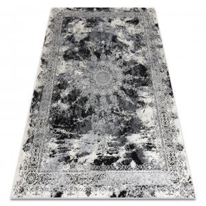 Moderní koberec VINCI 1407 Růžice vintage - Strukturální slonová kost / šedá (Velikost: 80x150 cm)