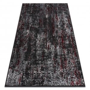 Moderní koberec VINCI 1524 Ornament vintage - Strukturální antracit / červený (Velikost: 80x150 cm)