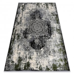 Moderní koberec VINCI 1516 Růžice vintage - Strukturální slonová kost / zelená (Velikost: 80x150 cm)