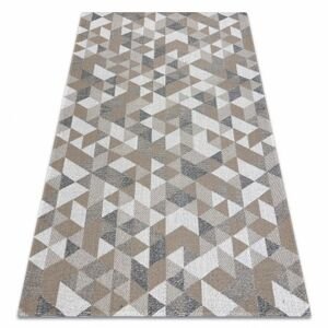 Ekologický koberec CASA, EKO SISAL Boho Trojúhelníky 2816, krémový, tmavo šedo hnědý, recyklovatelná bavlna bavlna (Velikost: 75x150 cm)