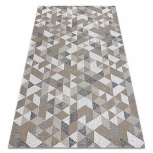 Ekologický koberec CASA, EKO SISAL Boho Trojúhelníky 2816, krémový, tmavo šedo hnědý, recyklovatelná bavlna bavlna (Velikost: 114x170 cm)