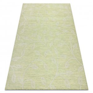 Koberec SISAL PATIO 3045 listy ploché tkaní zelená / béžový (Velikost: 155x220 cm)