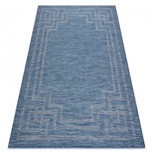 Koberec SISAL PATIO 3071 řecký ploché tkaní tmavě modrý / béžový (Velikost: 78x150 cm)