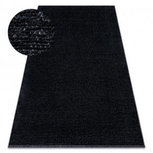 Koberec FLORENCE 24021 Jednobarevný, glamour, hladce tkaný, třásně - černý (Velikost: 135x190 cm)