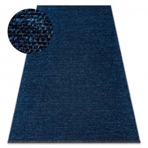 Koberec FLORENCE 24021 Jednobarevný, glamour, hladce tkaný, třásně - tmavě modrý (Velikost: 78x150 cm)