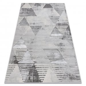 Koberec LIRA E1627 Trojúhelníky geometrický, strukturální, moderní, glamour - šedá (Velikost: 200x290 cm)