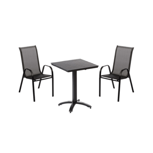 Jídelní set REUS antracit + 2x židle VALENCIA 2 černá IWH-10150039