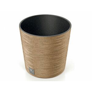 Obal na květník FURU ROUND ECO WOOD 2v1 plastový d25x25cm