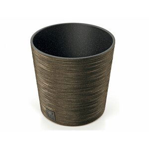 Obal na květník FURU ROUND ECO WOOD 2v1 plastový d25x25cm