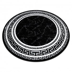 Kulatý koberec GLOSS moderni 2813 87 stylový, rám, řecký černý (Velikost: kruh 120 cm)