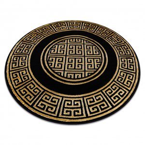 Kulatý koberec GLOSS moderni 6776 86 stylový, rám, řecký černý / zlato (Velikost: kruh 120 cm)
