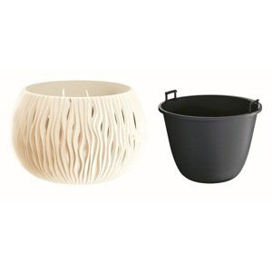 Květináč s vkladem SANDY BOWL krémový 14,4 cm