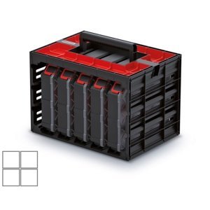 Skříňka s 5 organizéry (krabičky) TAGER CASE 415x290x290