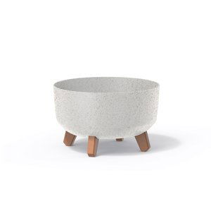 Květináč GRACIA LOW ECO WOOD 28,5cm bílý