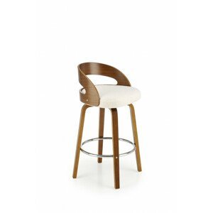 Barová židle H110, krémová / ořechová