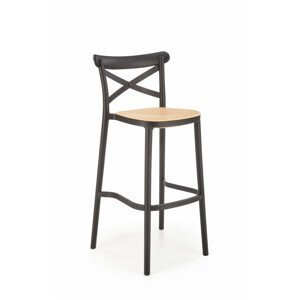 Barová židle H111, černá / hnědá