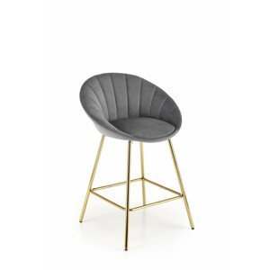 Barová židle H112, šedá / zlatá