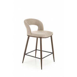 Barová židle H114, béžová / ořechová