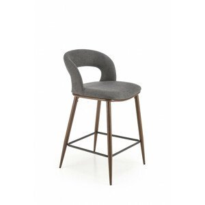 Barová židle H114, šedá / ořechová
