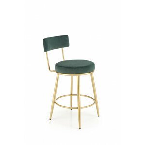 Barová židle H115, zelená / zlatá