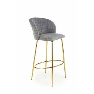 Barová židle H116, šedá / zlatá