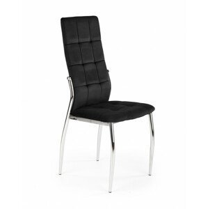 Kovová jídelní židle K416, černá velvet