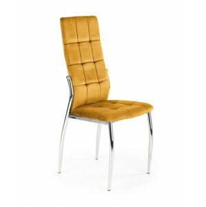 Kovová jídelní židle K416, hořčicová Velvet