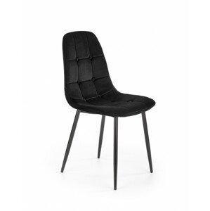 Kovová jídelní židle K417, černá Velvet